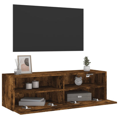 Tv-Wandmeubel 100X30X30 Cm Bewerkt Hout Gerookt Eikenkleurig