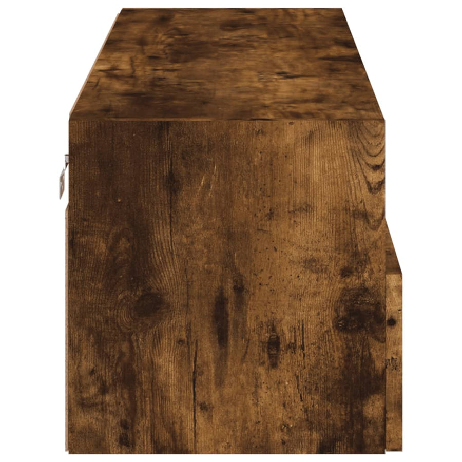 Tv-Wandmeubel 100X30X30 Cm Bewerkt Hout Gerookt Eikenkleurig