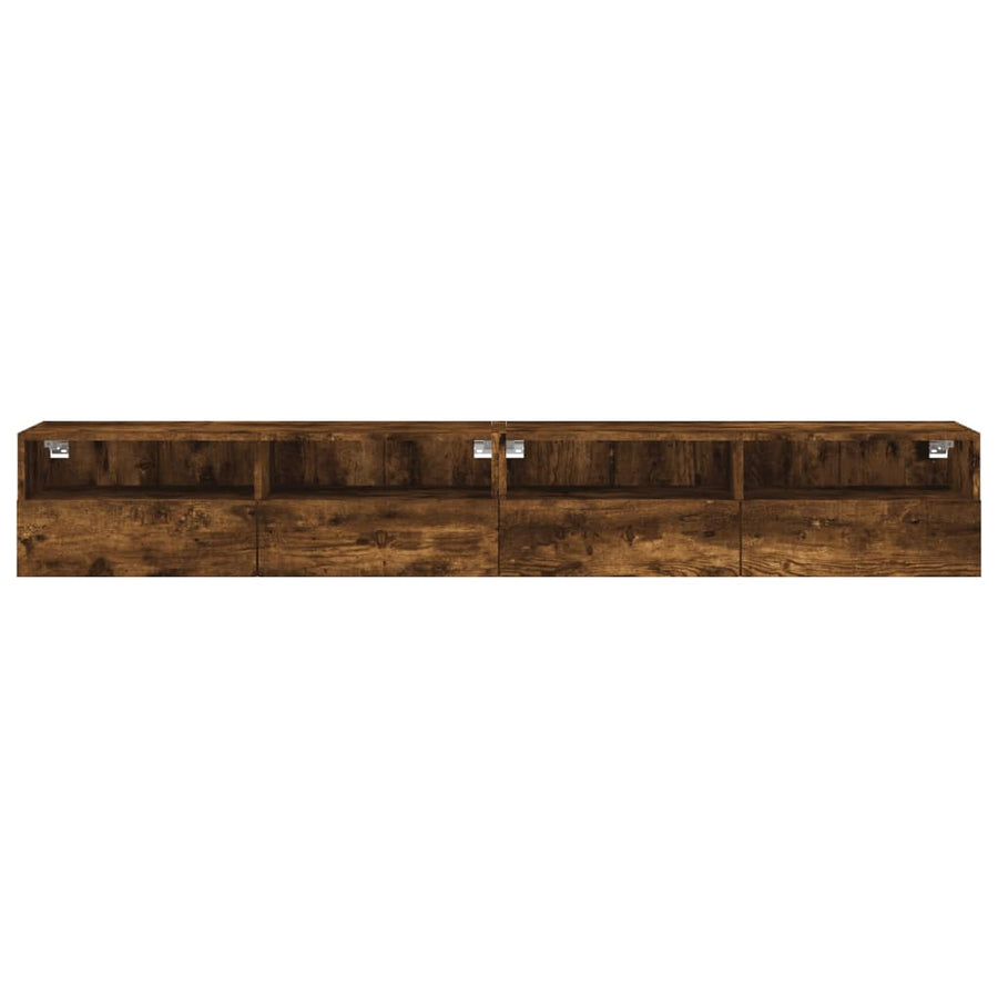 Tv-Wandmeubels 2 St 100X30X30 Cm Bewerkt Hout Gerookt Eiken