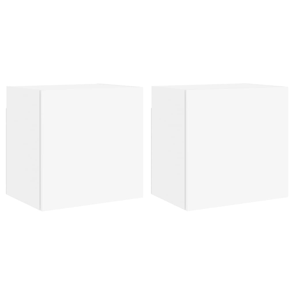 Tv-Wandmeubels 2 St 40,5X30X40 Cm Bewerkt Hout Wit