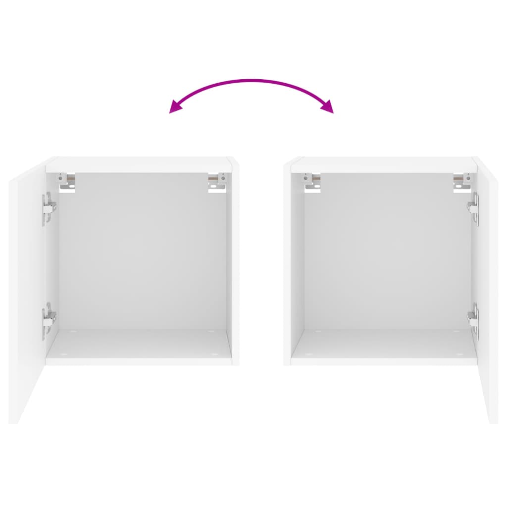 Tv-Wandmeubels 2 St 40,5X30X40 Cm Bewerkt Hout Wit