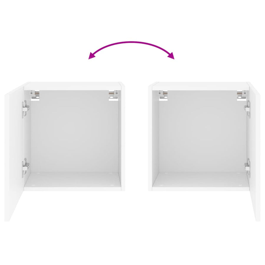 Tv-Wandmeubels 2 St 40,5X30X40 Cm Bewerkt Hout Wit