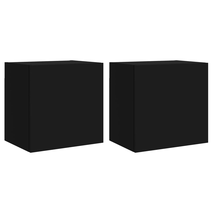 Tv-Wandmeubels 2 St 40,5X30X40 Cm Bewerkt Hout Zwart