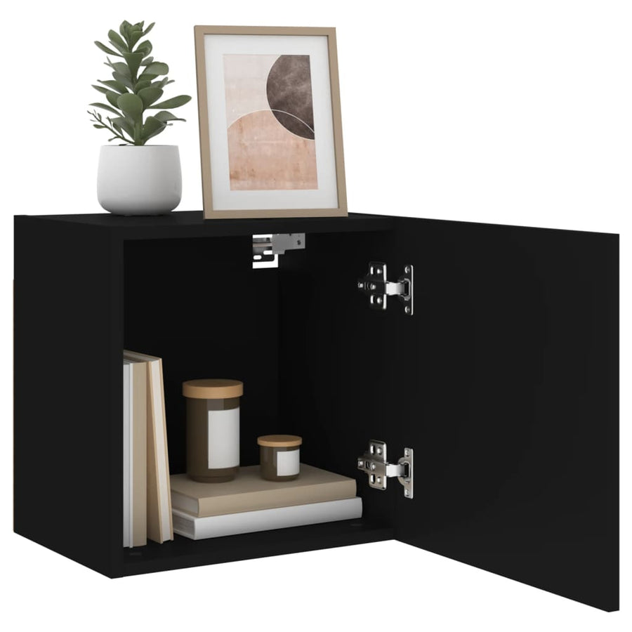 Tv-Wandmeubels 2 St 40,5X30X40 Cm Bewerkt Hout Zwart
