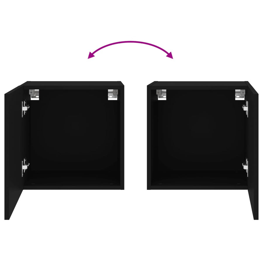 Tv-Wandmeubels 2 St 40,5X30X40 Cm Bewerkt Hout Zwart