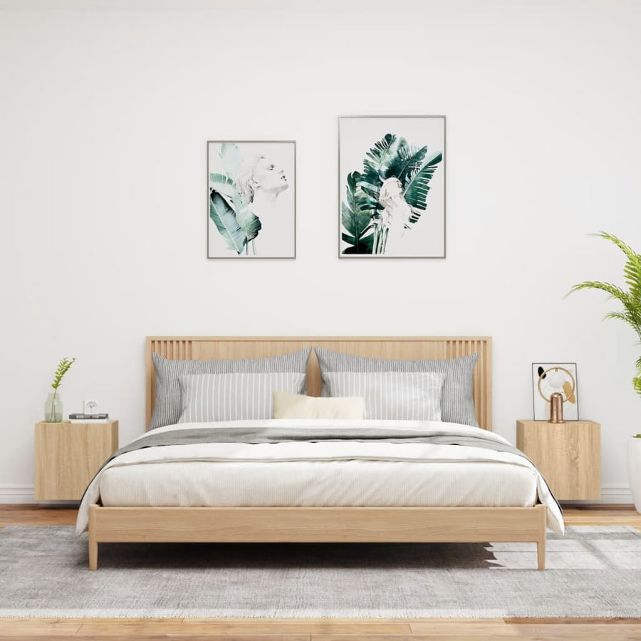 Tv-Wandmeubels 2 St 40,5X30X40 Cm Hout Sonoma Eikenkleurig
