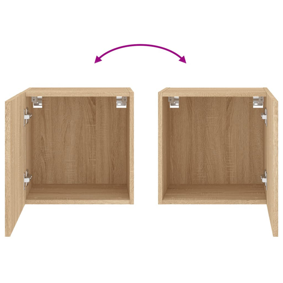 Tv-Wandmeubels 2 St 40,5X30X40 Cm Hout Sonoma Eikenkleurig