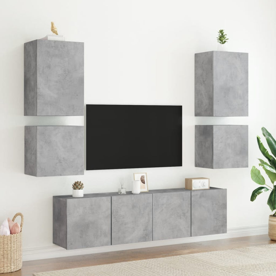 Tv-Wandmeubel 40,5X30X Bewerkt Hout 1 40 cm Betongrijs