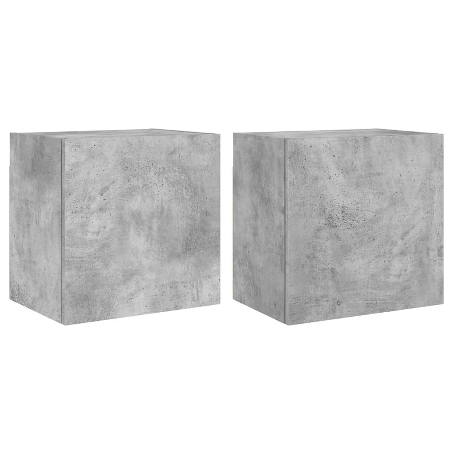 Tv-Wandmeubels 2 St 40,5X30X40 Cm Bewerkt Hout Betongrijs