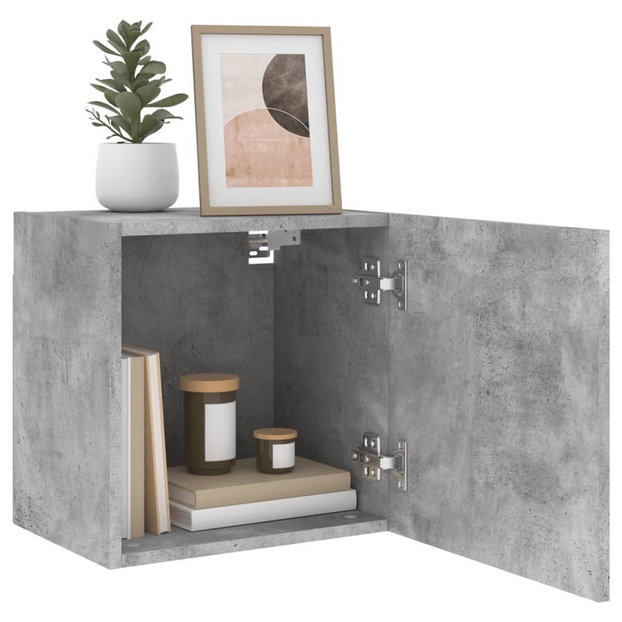 Tv-Wandmeubels 2 St 40,5X30X40 Cm Bewerkt Hout Betongrijs