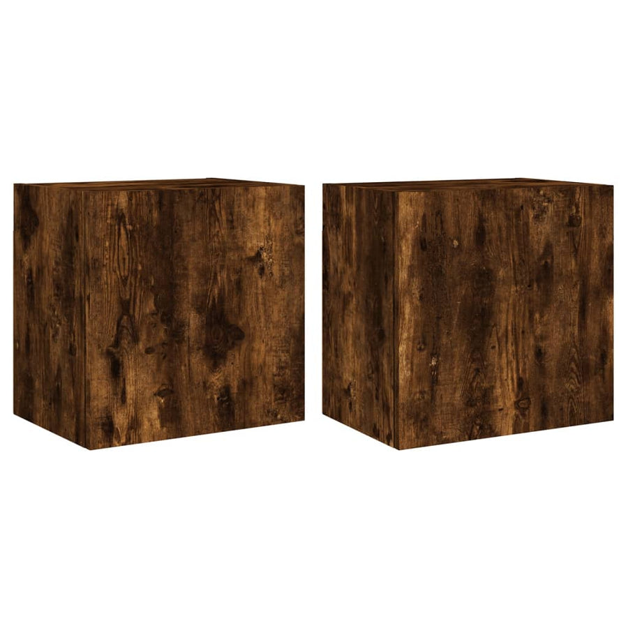 Tv-Wandmeubels 2 St 40,5X30X40 Cm Bewerkt Hout Gerookt Eiken