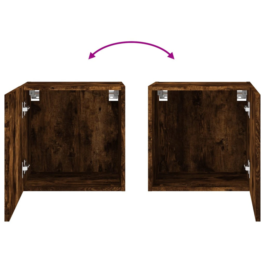 Tv-Wandmeubels 2 St 40,5X30X40 Cm Bewerkt Hout Gerookt Eiken