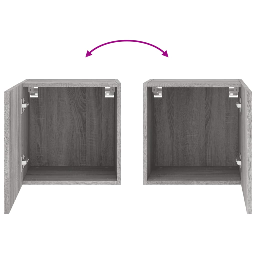 Tv-Wandmeubel 40,5X30X40 Cm Bewerkt Hout Grijs Sonoma