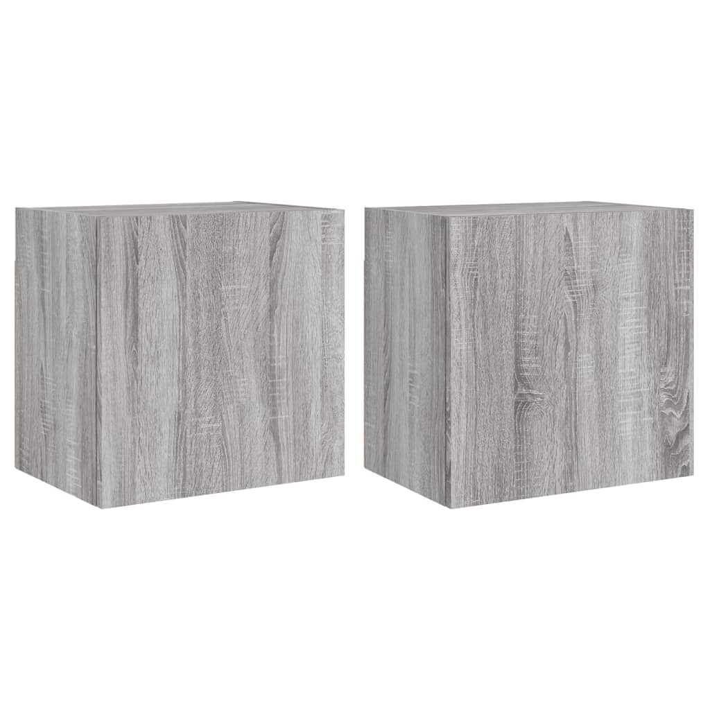 Tv-Wandmeubels 2 St 40,5X30X40 Cm Hout Grijs Sonoma