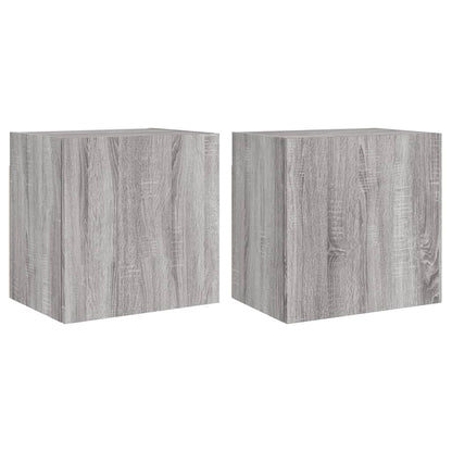 Tv-Wandmeubels 2 St 40,5X30X40 Cm Hout Grijs Sonoma