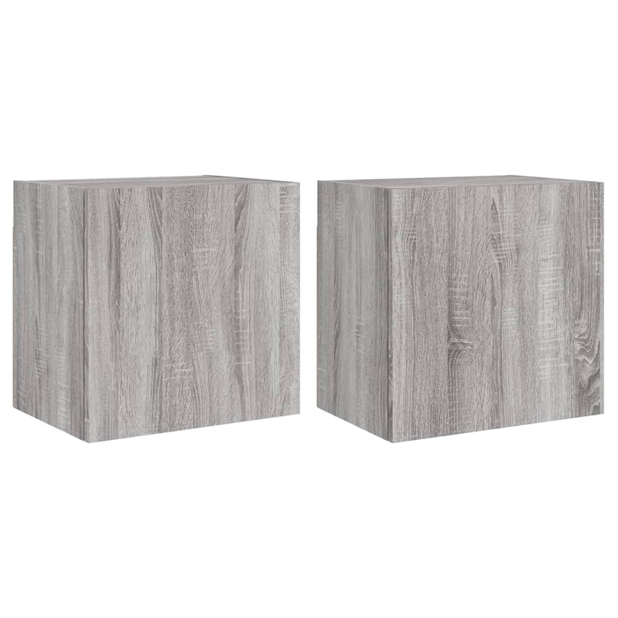 Tv-Wandmeubels 2 St 40,5X30X40 Cm Hout Grijs Sonoma
