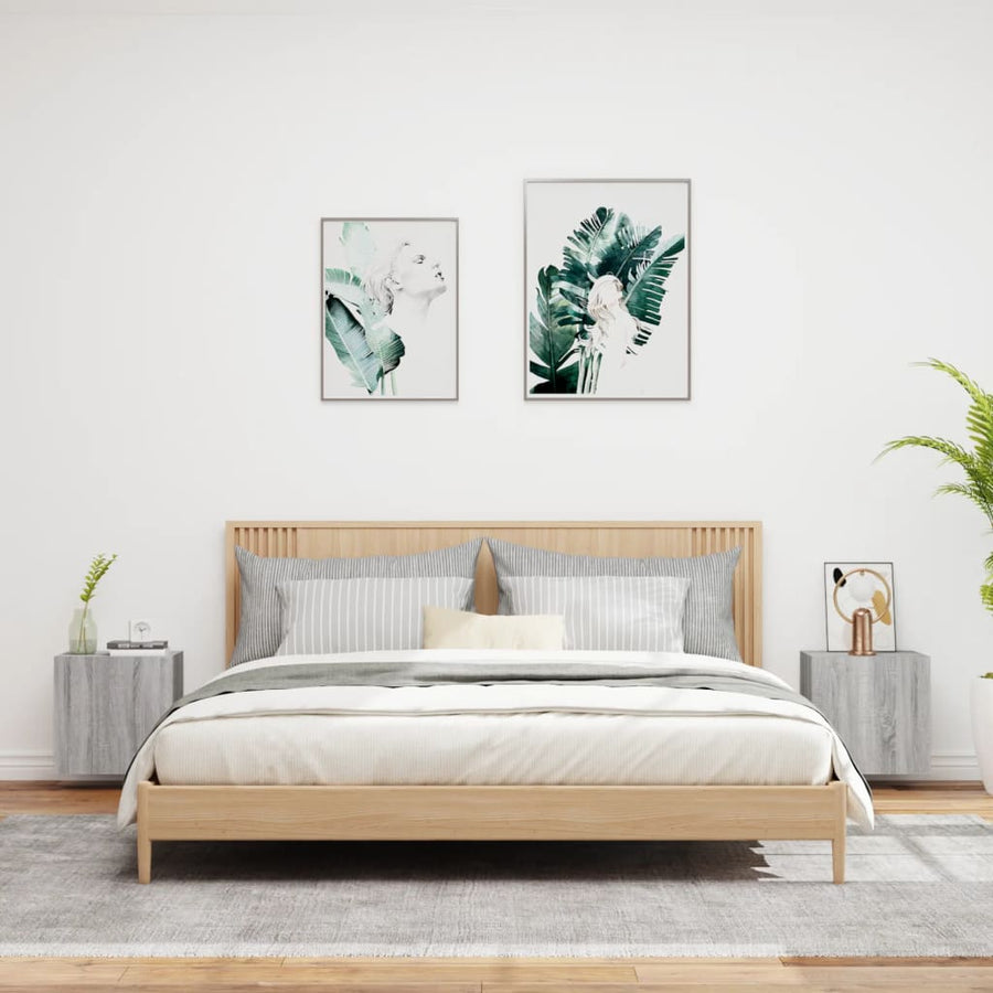 Tv-Wandmeubels 2 St 40,5X30X40 Cm Hout Grijs Sonoma