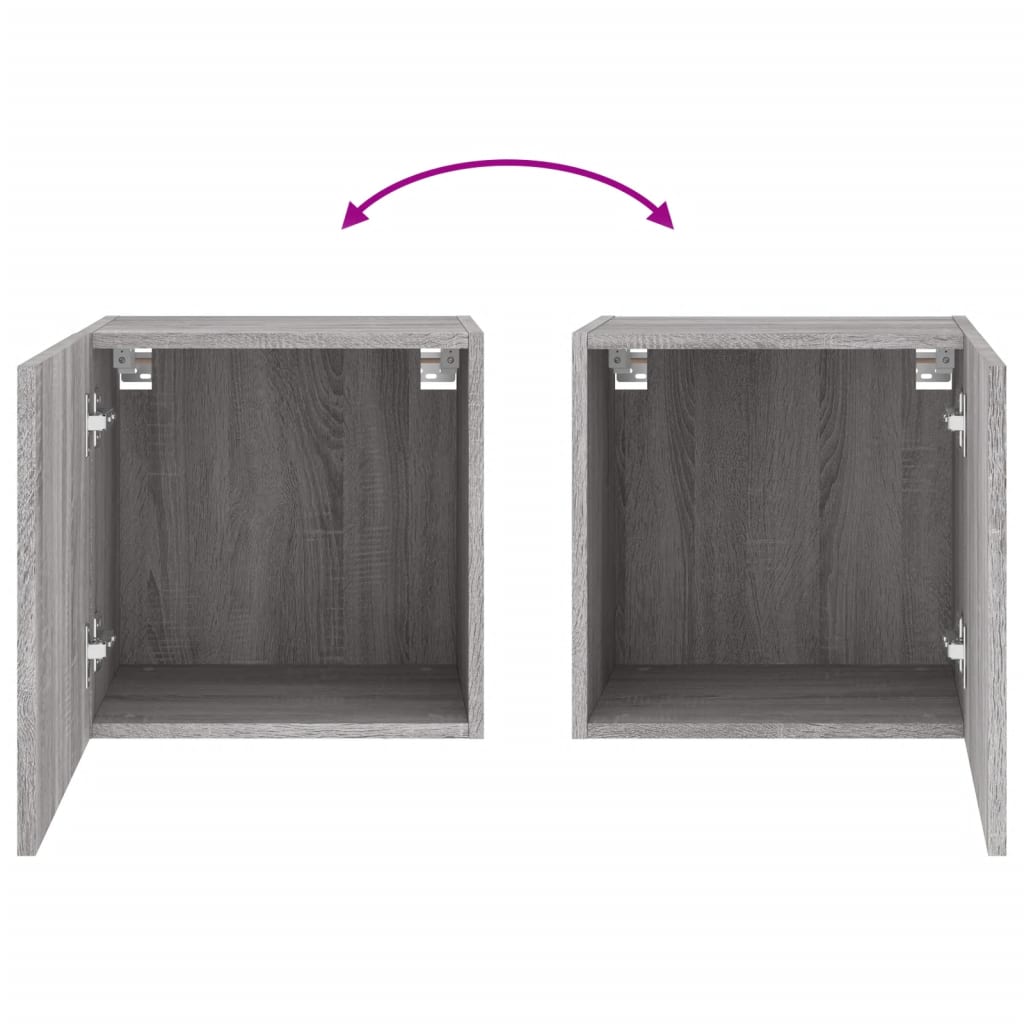 Tv-Wandmeubels 2 St 40,5X30X40 Cm Hout Grijs Sonoma