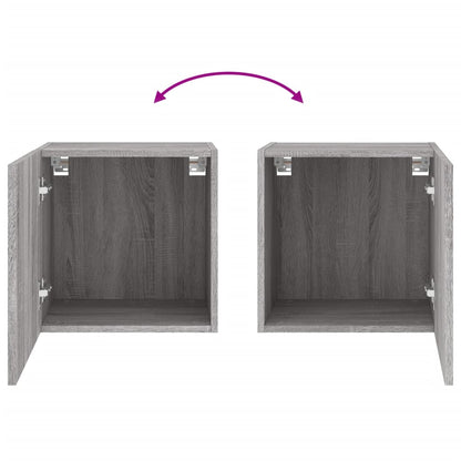 Tv-Wandmeubels 2 St 40,5X30X40 Cm Hout Grijs Sonoma