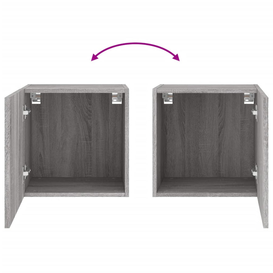 Tv-Wandmeubels 2 St 40,5X30X40 Cm Hout Grijs Sonoma