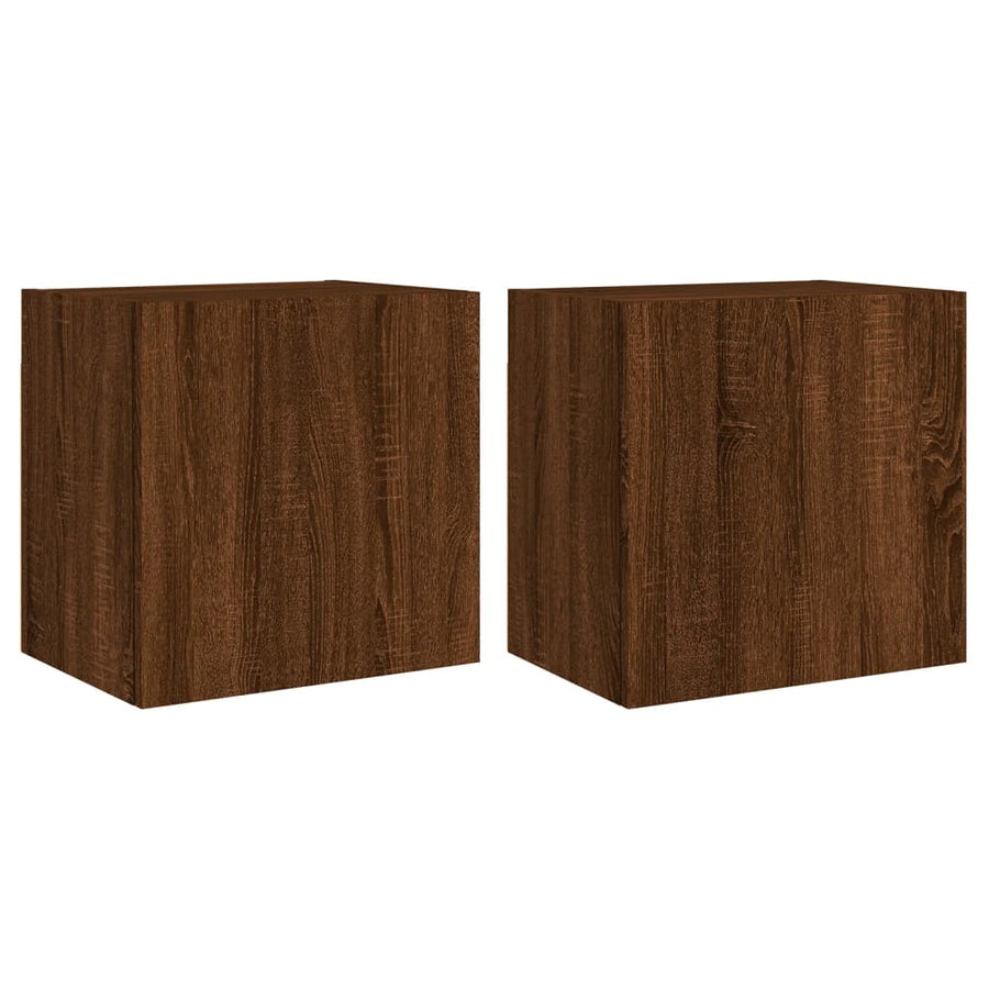 Tv-Wandmeubels 2 St 40,5X30X40 Cm Bewerkt Hout Bruineikenkleur