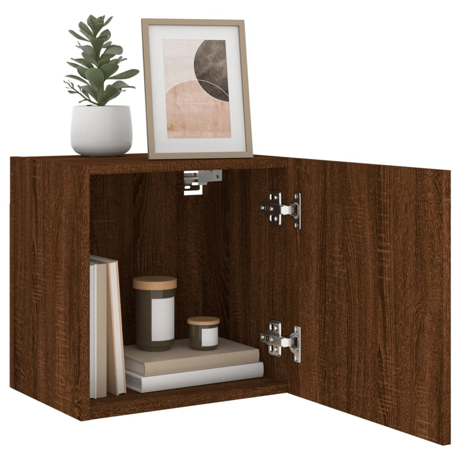 Tv-Wandmeubels 2 St 40,5X30X40 Cm Bewerkt Hout Bruineikenkleur