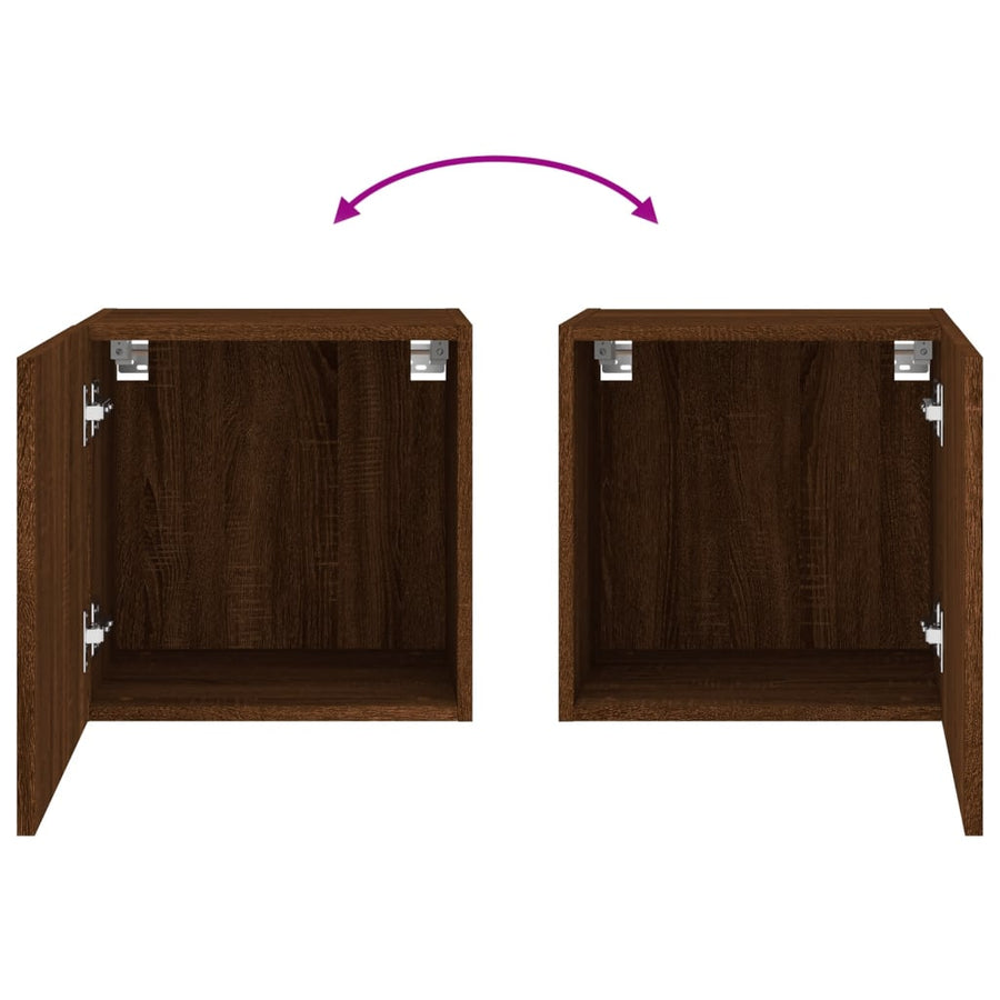 Tv-Wandmeubels 2 St 40,5X30X40 Cm Bewerkt Hout Bruineikenkleur