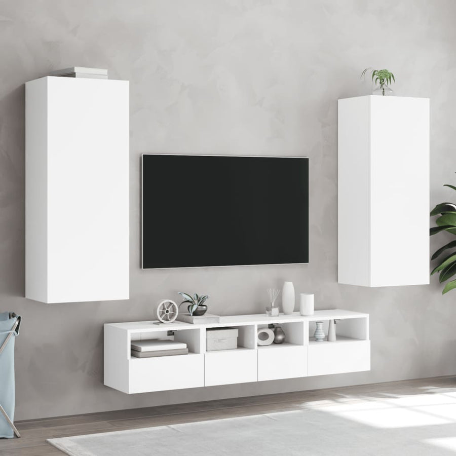 Tv-Wandmeubel 40,5X30X102 Cm Bewerkt Hout Wit