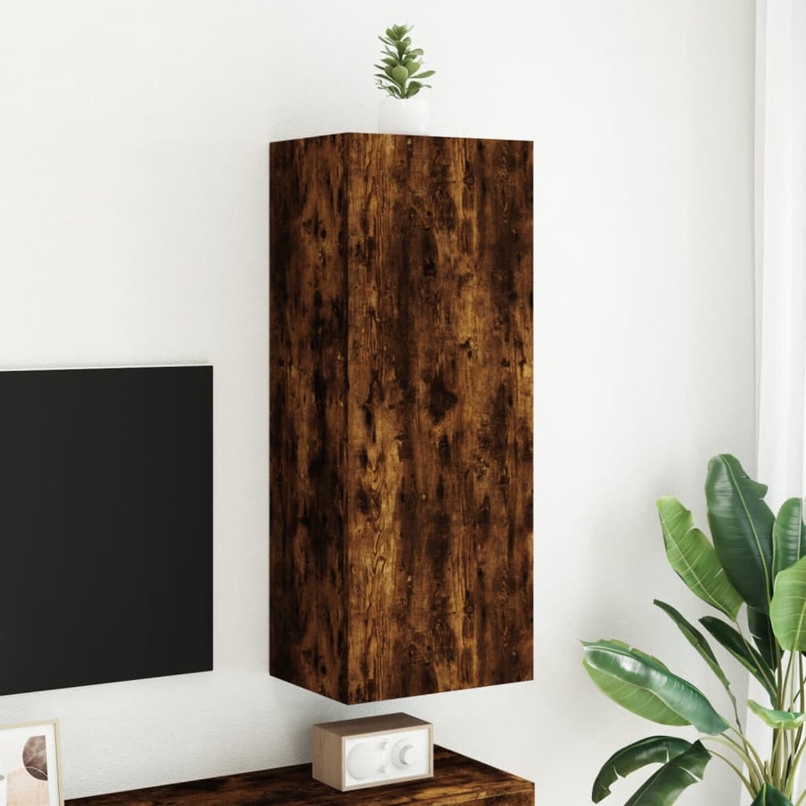 Tv-Wandmeubel 40,5X30X102 Cm Bewerkt Hout Gerookt Eikenkleurig
