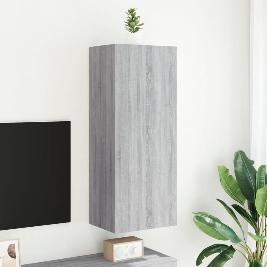 Tv-Wandmeubel 40,5X30X102 Cm Bewerkt Hout Grijs Sonoma