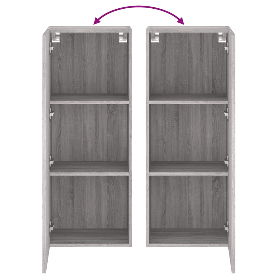 Tv-Wandmeubel 40,5X30X102 Cm Bewerkt Hout Grijs Sonoma