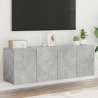 TV cabinets 2 pcs wall-mounted 60x30x41 cm concrete gray