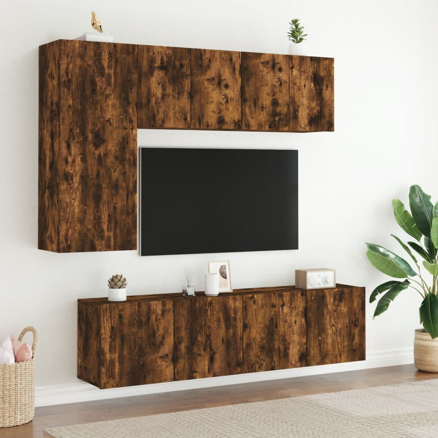 Tv-Meubel Wandgemonteerd Kleurig 1 60 x 30 x 41 cm Gerookt eiken