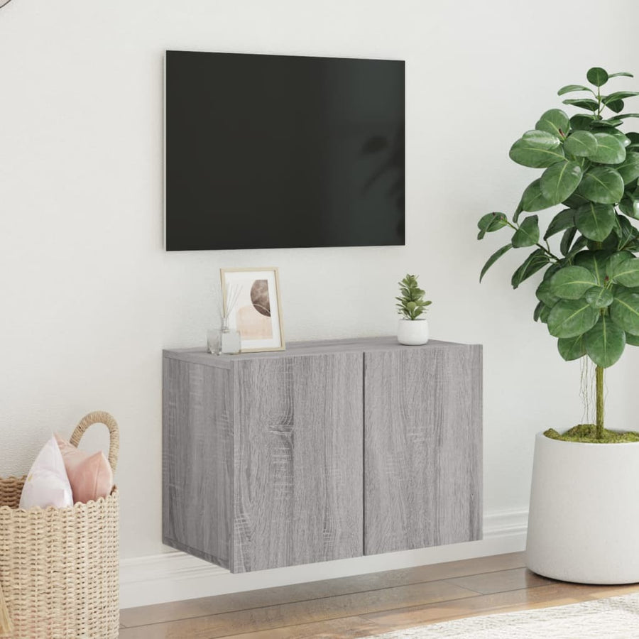 Tv-Meubel Wandgemonteerd Eikenkleurig 1 60 x 30 x 41 cm Grijs sonoma