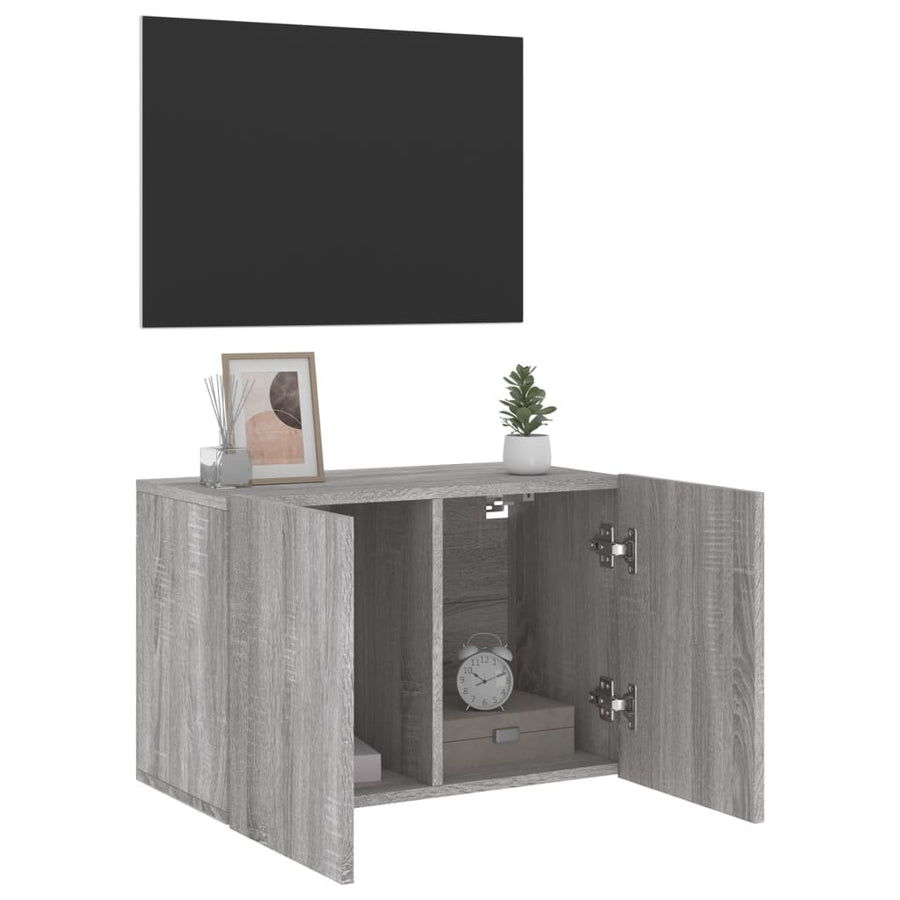 Tv-Meubel Wandgemonteerd Eikenkleurig 1 60 x 30 x 41 cm Grijs sonoma