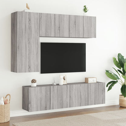 Tv-Meubel Wandgemonteerd Eikenkleurig 1 60 x 30 x 41 cm Grijs sonoma