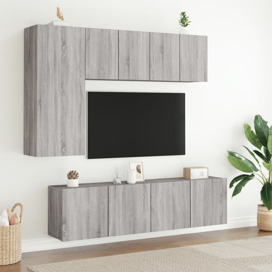 Tv-Meubel Wandgemonteerd Eikenkleurig 1 60 x 30 x 41 cm Grijs sonoma