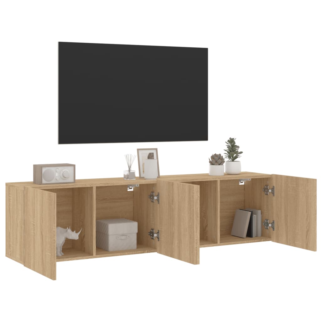 Tv-Meubels Wandgemonteerd Kleurig 2 80 x 30 x 41 cm Sonoma eiken