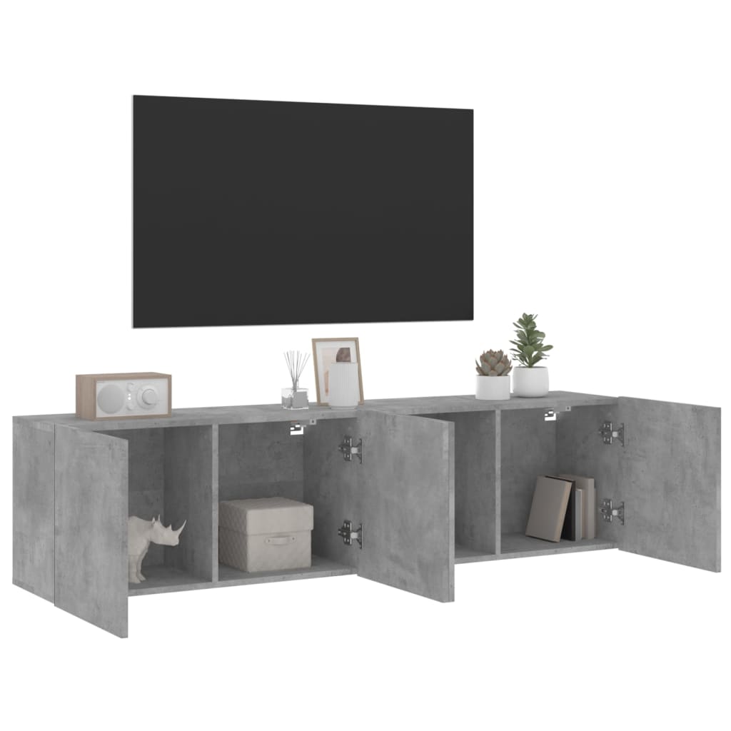 Tv-Meubels Wandgemonteerd 80X30X41 Cm 2 80 cm Betongrijs