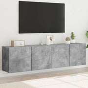 Tv-meubel wandgemonteerd 80x30x41 cm 2 stuks betongrijs