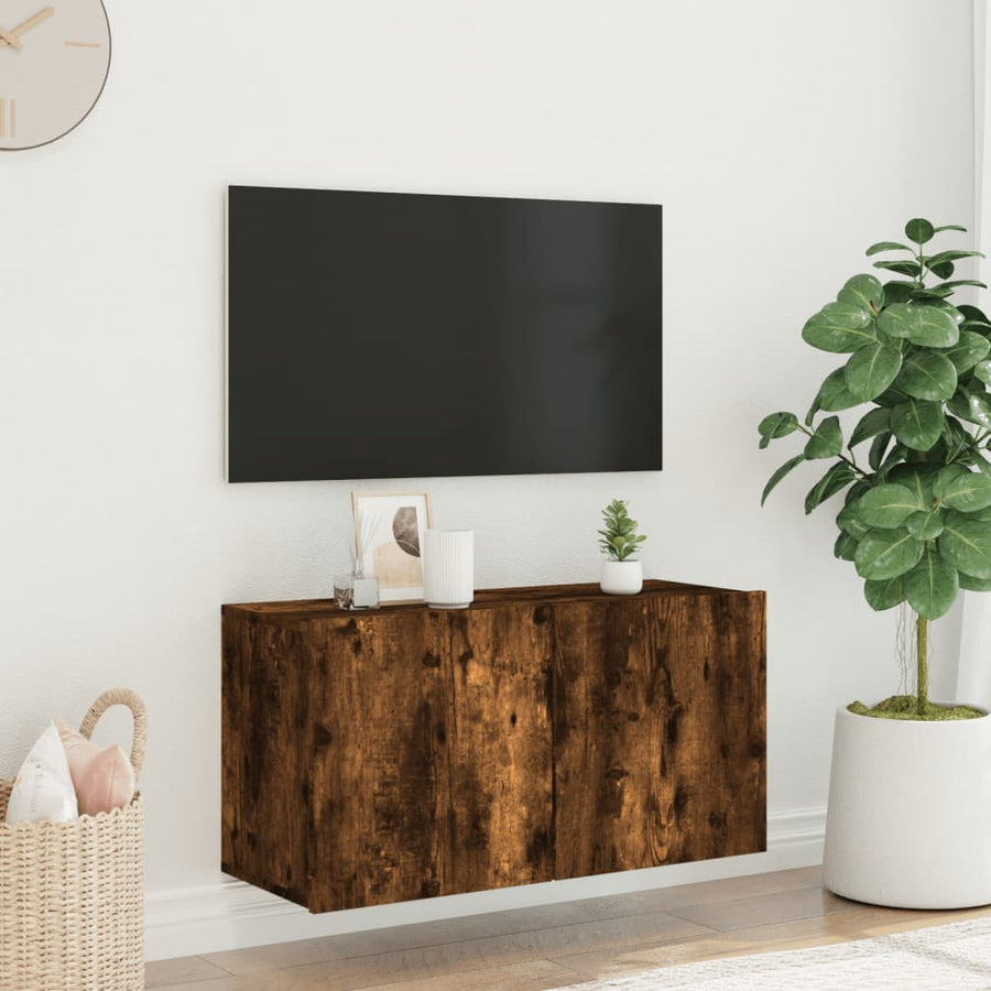 Tv-Meubel Wandgemonteerd Kleurig 1 80 x 30 x 41 cm Gerookt eiken