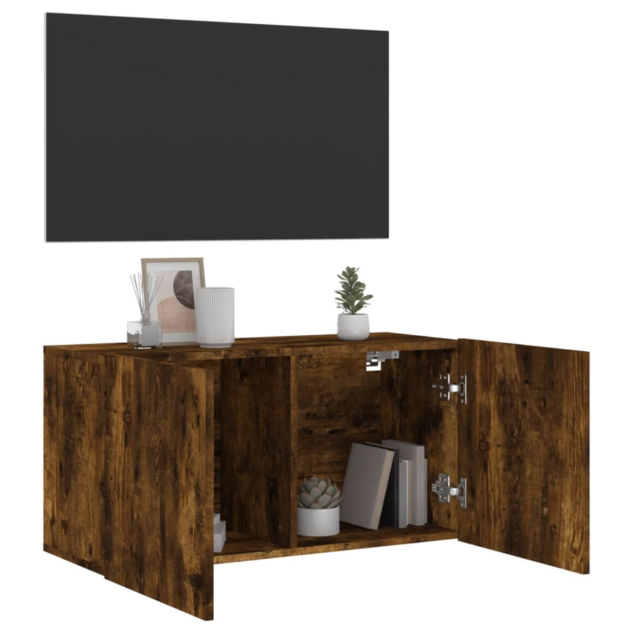 Tv-Meubel Wandgemonteerd Kleurig 1 80 x 30 x 41 cm Gerookt eiken