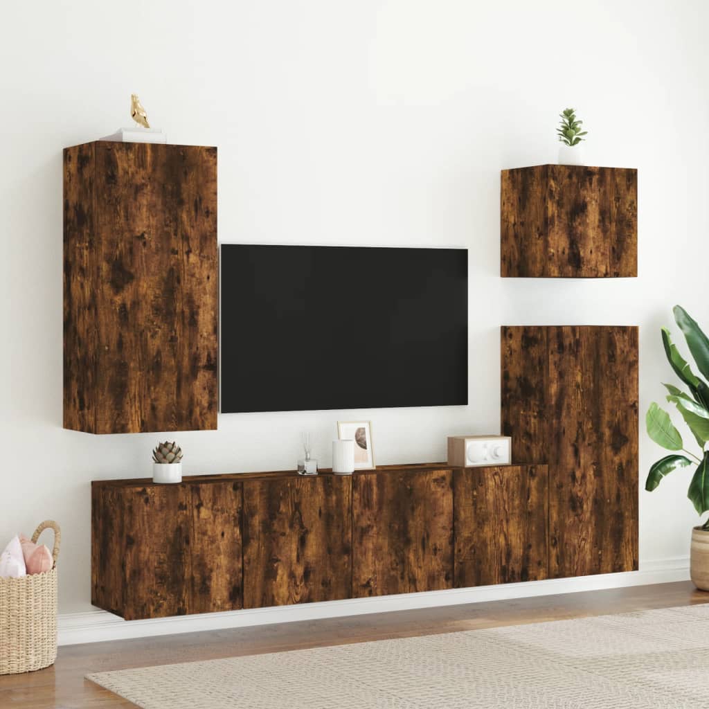 Tv-Meubel Wandgemonteerd Kleurig 1 80 x 30 x 41 cm Gerookt eiken