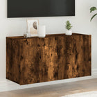 Wall-mounted TV cabinet 80x30x41 cm smoked oak