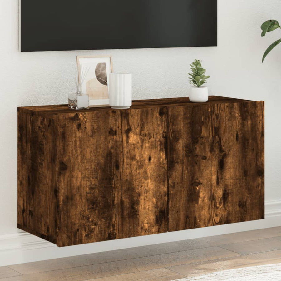 Tv-Meubel Wandgemonteerd Kleurig 1 80 x 30 x 41 cm Gerookt eiken
