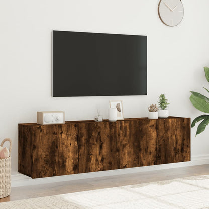 Tv-Meubels Wandgemonteerd Kleurig 2 80 x 30 x 41 cm Gerookt eiken