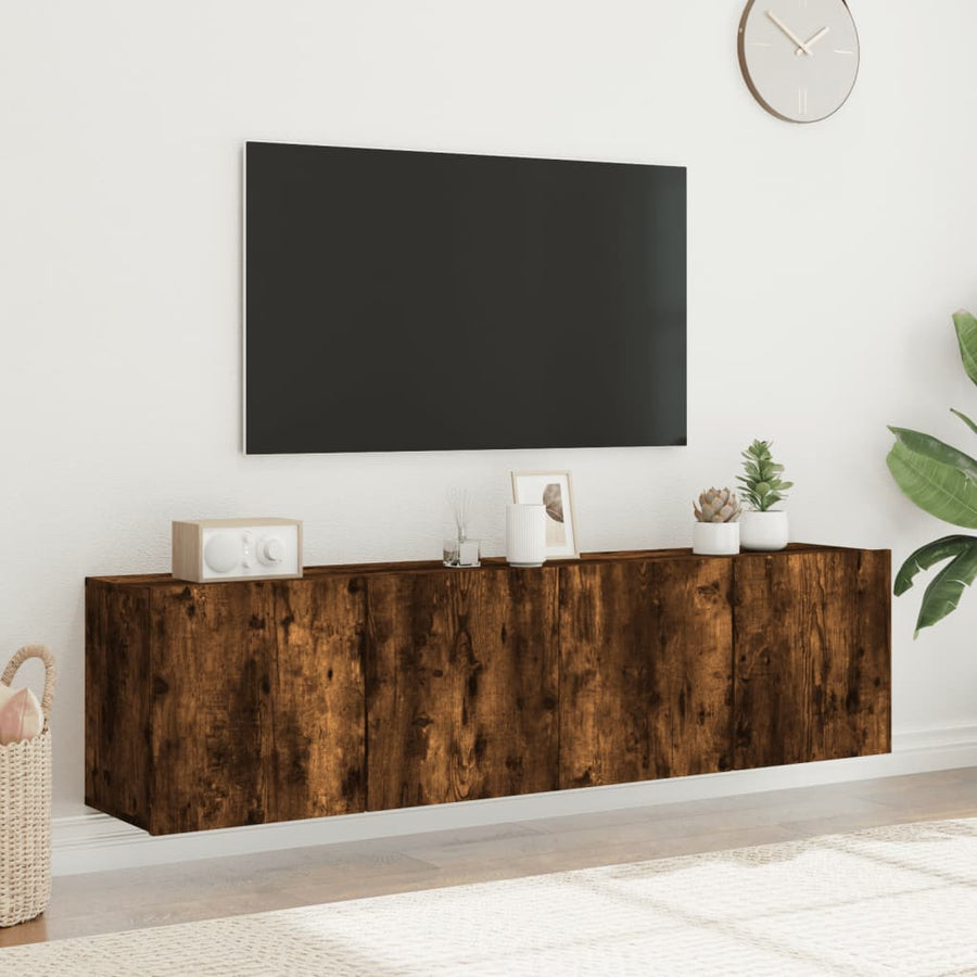 Tv-Meubels Wandgemonteerd Kleurig 2 80 x 30 x 41 cm Gerookt eiken