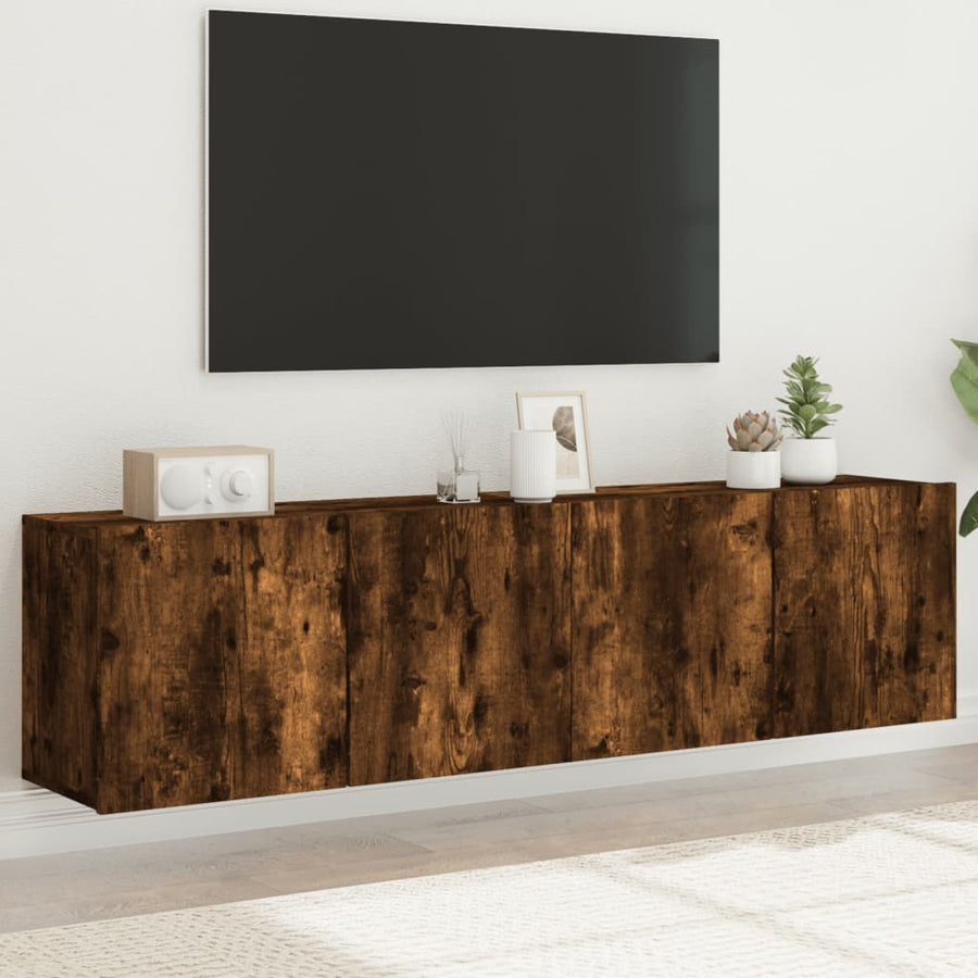 Tv-Meubels Wandgemonteerd Kleurig 2 80 x 30 x 41 cm Gerookt eiken
