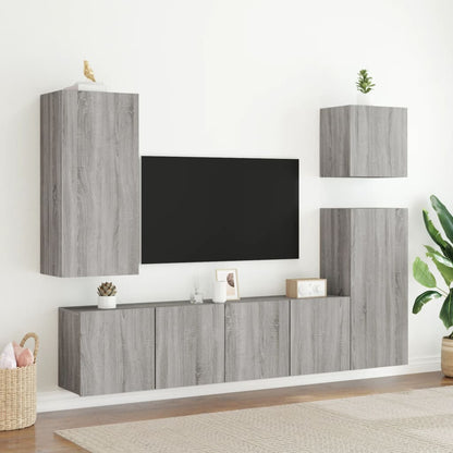 Tv-Meubel Wandgemonteerd Eikenkleurig 1 80 x 30 x 41 cm Grijs sonoma