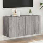 Wall-mounted TV cabinet 80x30x41 cm grey Sonoma oak effect